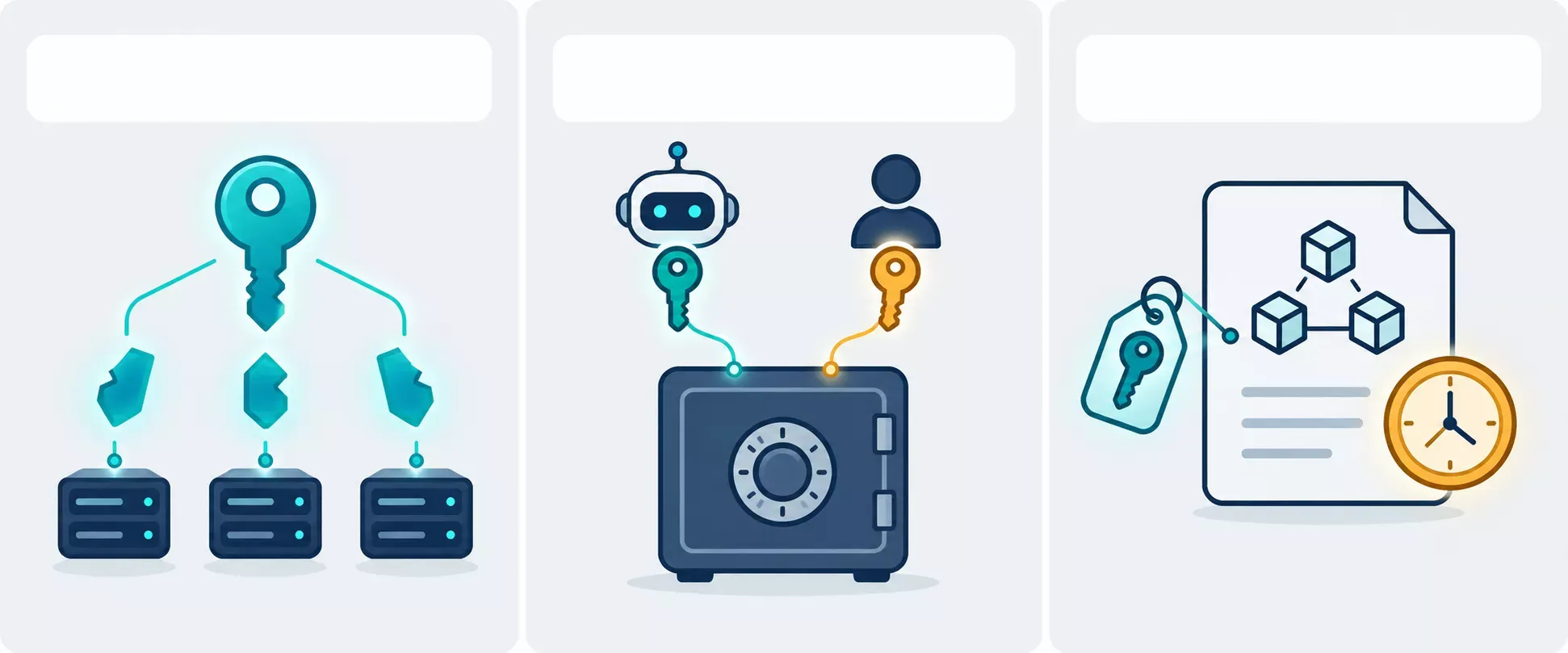 Three key custody options for AI agents: MPC wallet, multisig and smart account with session key