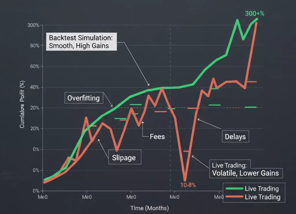 backtest vs live trading ai bots